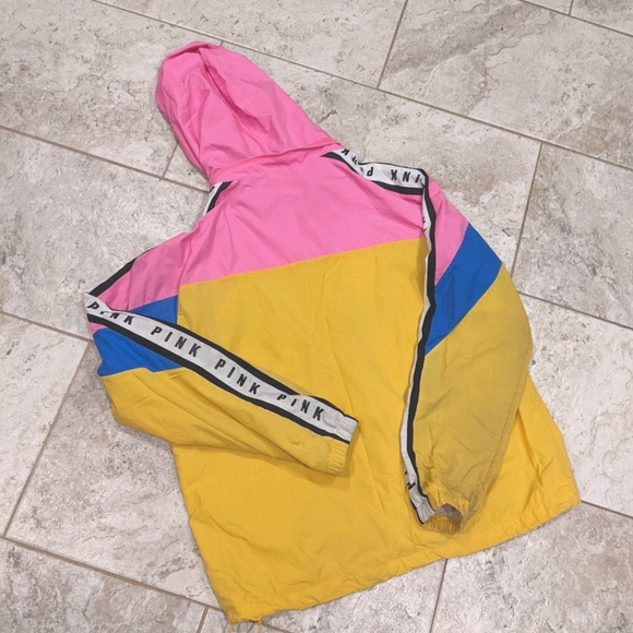 PINK Victoria's Secret Color Block Windbreaker M/L - Picture 2 of 7